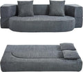 Folding Sofa Bed Convertible Futon Sleeper Bed 2-in-1 Foldable Floor Mattress with 2 Pillows Breathable High-Density Foam Lazy Couch Twin Size Comfy Lounge Chair Dark Gray
