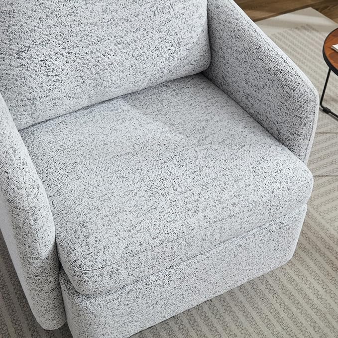 Moden Swivel Accent Chair 360 Degree Round Swivel Barrel Chair with Pillow Upholstered Comfy Barrel Armchair Single Club Sofa Chair for Living Room Bedroom Reading Room (Grey)