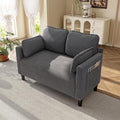 48 Corduroy Loveseat Sofa Small Couches for Living Room Green Couch for Bedroom Apartment Dorm 2 Seater Mini Sofa with Side Pocket High Rebound Sponge Cushion Easy Assembly (Grey)
