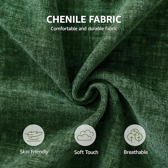 44.5 Oversized Accent Chair Comfy Chenille Fabric Living Room Chairs Upholstered Modern Armchair Extra Large Single Sofa Reading Chair for Bedroom Apartment Tool-free Assembly Dark Green