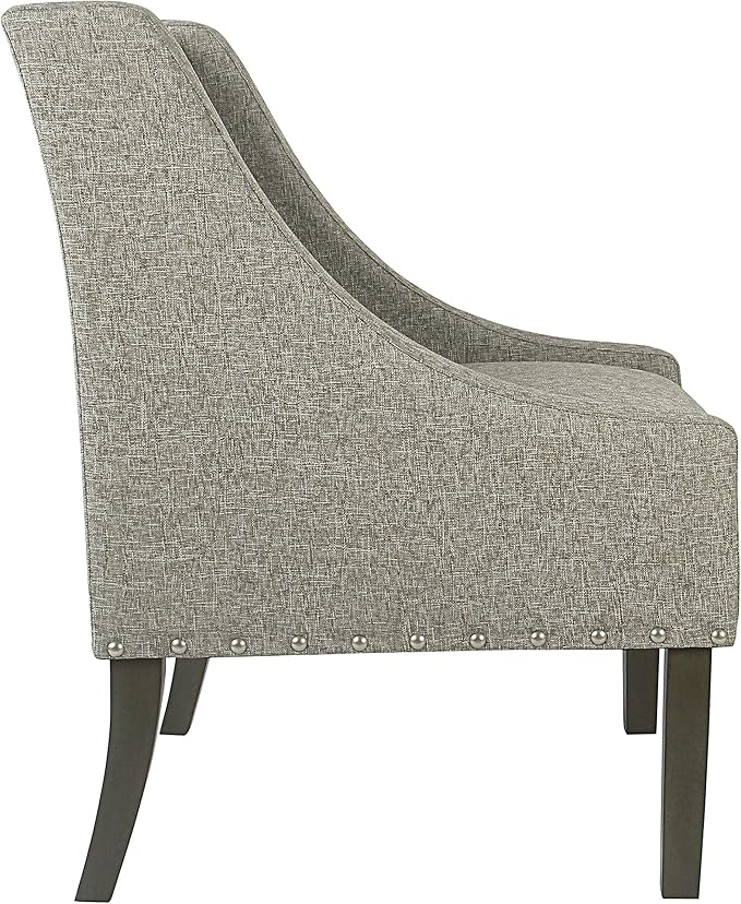 Homepop Home Decor | Upholstered Classic Swoop Arm Accent Chair | Accent Chairs for Living Room &amp Bedroom | Decorative Home Furniture Sterling Grey