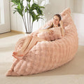 MAXYOYO Giant Bean Bag Chair with Pillow 3 in 1 Convertible Bean Bag Chair for Adults with Removable Cover Floor Cushion Stuffed Floor Lounger for Living Room Bedroom Bubble Pink