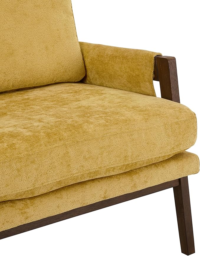 Roundhill Furniture Kelly Mid-Century Modern Accent Armchair Yellow