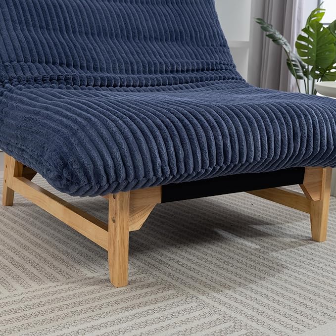 Living Room Chairs Comfy Accent Reading Chair Giant Bean Bag Cloud Chair with Frame for Adults Oversized Beanbag Lounge Sofa for Bedroom (Blue)