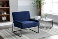 Generic Accent Chair Modern Industrial Slant Armchair with Metal Frame Premium High Density Soft Single Chair for Living Room Bedroom Navy