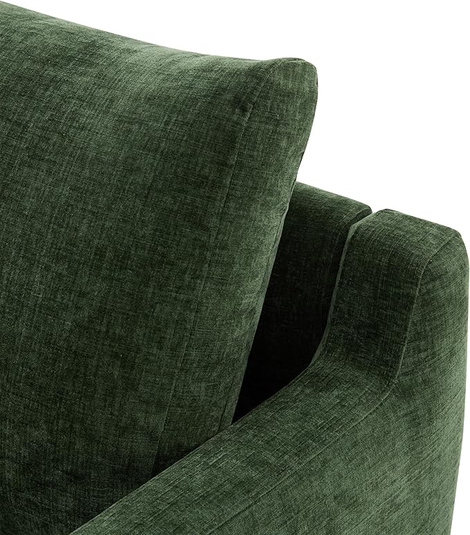 Christopher Knight Home Modern Minimalist Accent Chair with Solid Wood Frame Soft Cushions Spacious Seat Living Room Bedroom Reading Chair Green