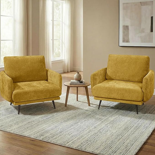 Oversized Accent Chair for Living Room Chairs Reading Arm Chair Comfy Modern Single Sofa Side Chairs with Metal Legs &amp Soft Cushion for Bedroom Waiting Room