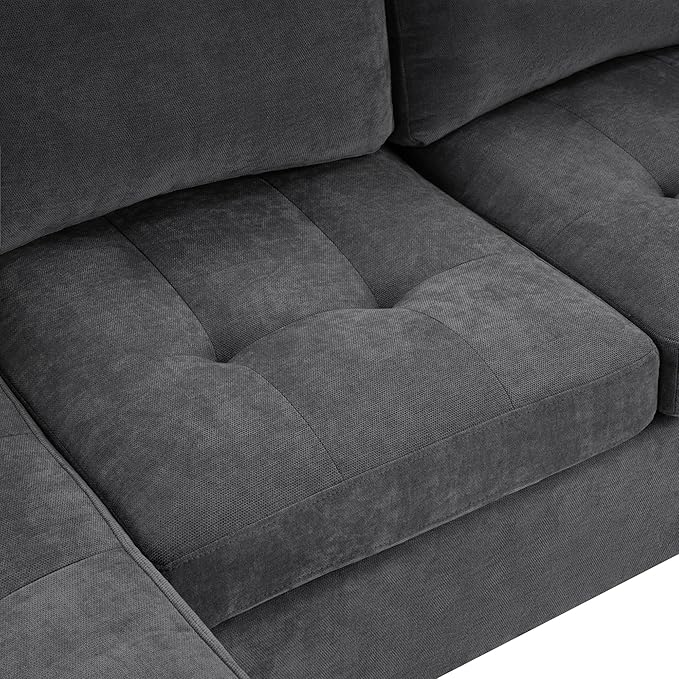 Modern U-Shaped Sectional Sofa 115.7 Corner Sectional Living Room Couch Oversized Sectional with Built-in Cup Holders Storage Space and USB Ports for Living Room (Grey-X22)