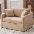 44 Large Accent Chair for Living RoomBrown Oversized ChairCozy Reading Chairs for AdultsUpholstered Chenille ChairBig Armchair Comfy