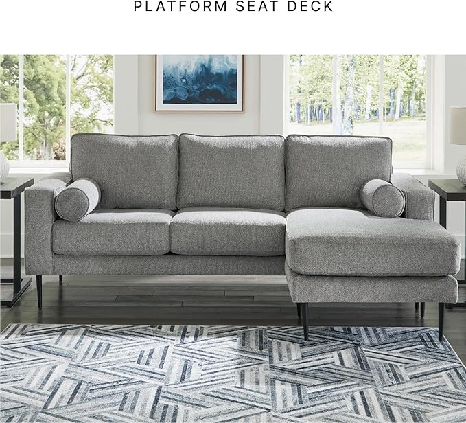 Signature Design by Ashley Hazela Contemporary Sectional Sofa Couch with Chaise Lounge Gray
