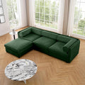 Oversized Modular Sectional Sofa 109 Chenille L-Shaped Sofa with Cylindrical Backrest &amp Armrest Modern Comfy 3-Seat Sofa with Ottoman Upholstered Deep Seat Couch for Living Room Green