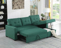 82 Sleeper Couch with Pull Out BedL-Shape Upholstered Sectional Small Sofa W/Storage ChaiseTufted Backrest Design3 Seat Linen Convertible Sofas for Living Room Apartment OfficeGreen