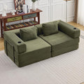 78 Loveseat Sleeper Sofa 4 in 1 Convertible Floor Sofa Bed Boneless Cloud Couch with Cup Holder Fold Out Floor Couch for Living Room Bedroom Lounge Corduroy Olive