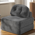 Dowinx Folding Sofa Bed with Pillow Small Convertible Comfy Couch Bed for Adults Home Lounge and Gaming Modern Comfortable Design for Apartment Living Room Bedroom Ribbed Velvet Gray