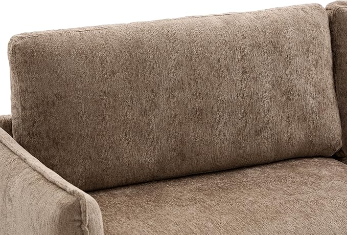Christopher Knight Home Brena Modern Fabric Upholstered Loveseat Sofa Wooden 2 Seater Sofa Couch with Deep Seat Comfy Cloud Couch for Living Room Bedroom Home Office Brown