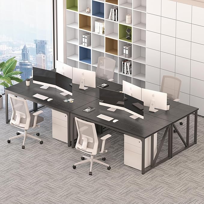 Computer Desk 70 Home Office Desk Large Desks with Wide Workstation Sturdy Metal Frame Thicker Tabletop Gaming Computer Desk for Home Office Workstation (Black-A)