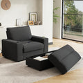 42.8 Oversized Chaise Lounge Chair with Storage Ottoman Corduroy Sofa Bed with Cup Holders &amp USB Charging Port Upholstered Sleeper Chair for Living Room BedroomGrey