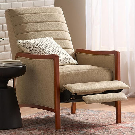 Push Back Recliner Chair Upholstered Accent Chair Recliners with Thick Seat Cushion and Backrest Small Recliners for Small Spaces Living Room Home Theater