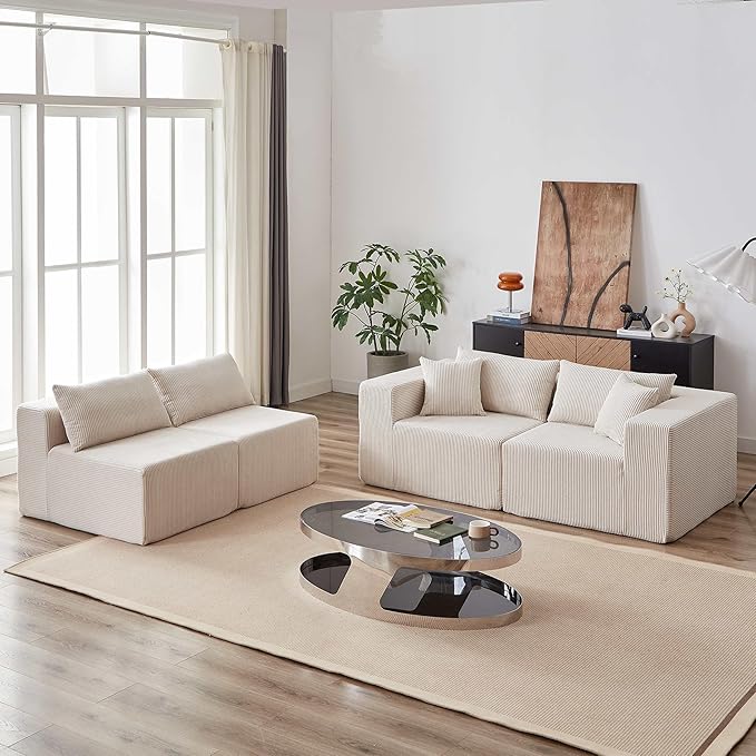 104” Modular Cloud Sectional Couch with Chaise Tiktok Viral Cloud Compressed Foam couches in a Box L-Shape Sofa Bed Boneless Couch for Living Roomno Assembly RequiredBeige