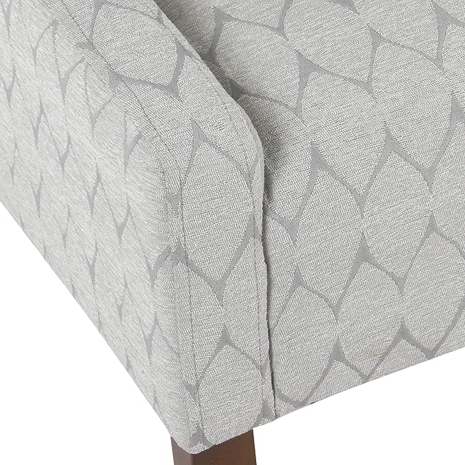 Homepop Home Decor | Upholstered Classic Swoop Arm Accent Chair | Accent Chairs for Living Room &amp Bedroom | Decorative Home Furniture Gray Leaf
