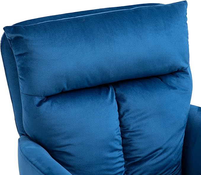 NORDICANA 180° Swivel Velvet Living Room Chair Modern Dining Armchair with Golden Legs Ergonomic Upholstered Accent Chair Single Sofa for Bedroom Reading Home Office Navy Blue