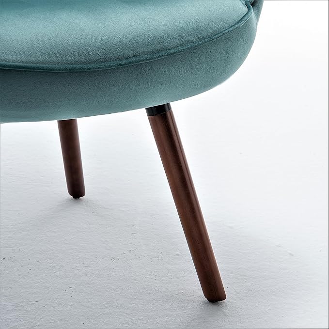 Chic Accent Arm Chairs for Living Room Bedroom or Home Office Button-Tufted Midcentury Armchair with Wingback Design and Splayed Legs Teal