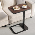 Adjustable Height TV Tray Table with Bumper Rounded Corner Design &amp Flip-top Side Table for Bedroom Living Room Bathroom and Study End Table for Eating Dinner or Laptop Espresso