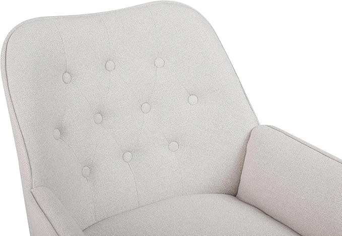 Modern Mid Century Chair Linen Sherpa Armchair for Living Room Bedroom Office Easy Assemble(Beige)