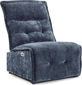 MCombo Wall Hugger Armless Power Recliner Chair with USB Ports 29.5 Extra Wide Seat Oversized Fabric Powered Reclining Sofa for Living Room Small Space ALR01 (Navy Blue)