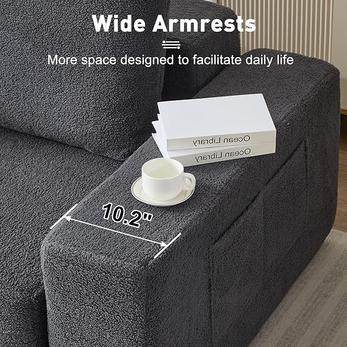 80'' Modular Sectional Couch with L-Shape Chaise Modern Boneless Loveseat Cloud Couch for Living Room Sofa Bed with Deep Seat No Assembly Sleeper Sofa for Living room Apartment and Bedroom