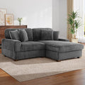 Cloud Sectional Couch with L-Shape Chaise Modern Modular Sofa with Deep Seat Upholstered Couches for Living Room Bedroom Grey