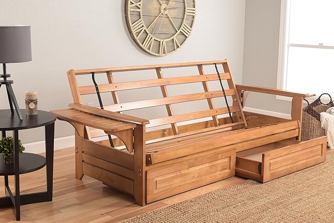 Kodiak Futons Full Size Futon with Storage Drawers Black