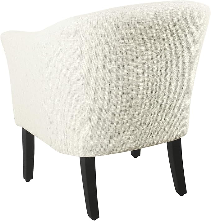 HomePop Barrel Shaped Accent ChairArm Rest White and Black