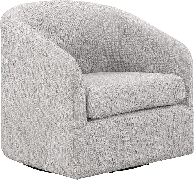 OSP Home Furnishings Parker Upholstered Swivel Tub Accent Chair Sterling Fabric