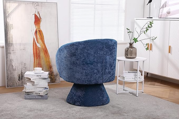 Swivel Accent Chair Armchair Round Barrel Chair in Fabric for Living Room Bedroom(Teal)