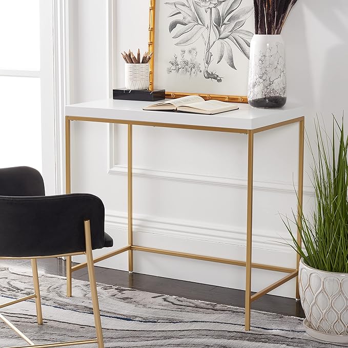 SAFAVIEH Home Collection Cass Contemporary White/Gold Desk