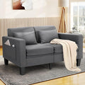 6 in 1 Multifunctional Sofa Bed 58 Convertible Pull Out Couch Loveseat Sleeper w/Removable Backrest Foldable Mat Storage Pockets &amp 2 Pillows Modern Folding Linen Sofas for Small Spaces Gray
