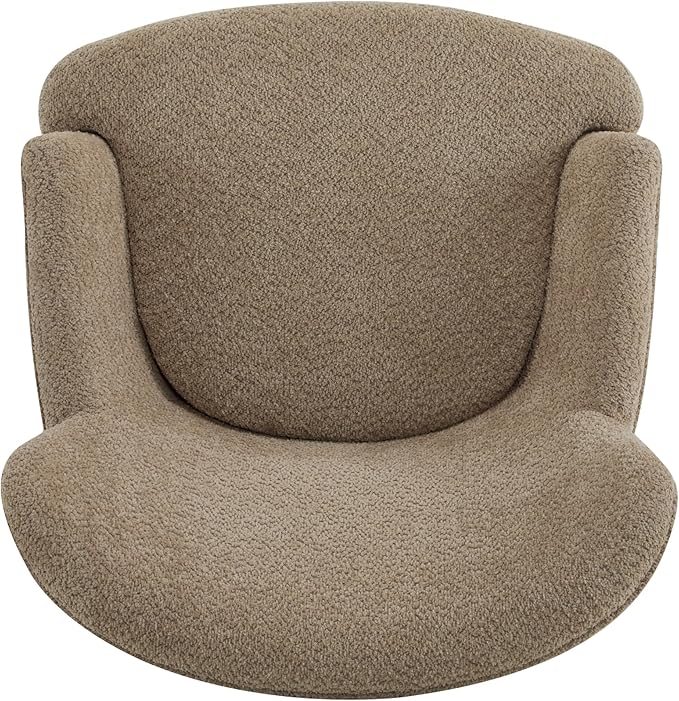 Christopher Knight Home Winnie Accent Chair and Ottoman Set Living Room/Bedroom Wooden Comfy Reading Chair with Footrest Stool Boucle Upholstered Wingback Single Sofa Brown