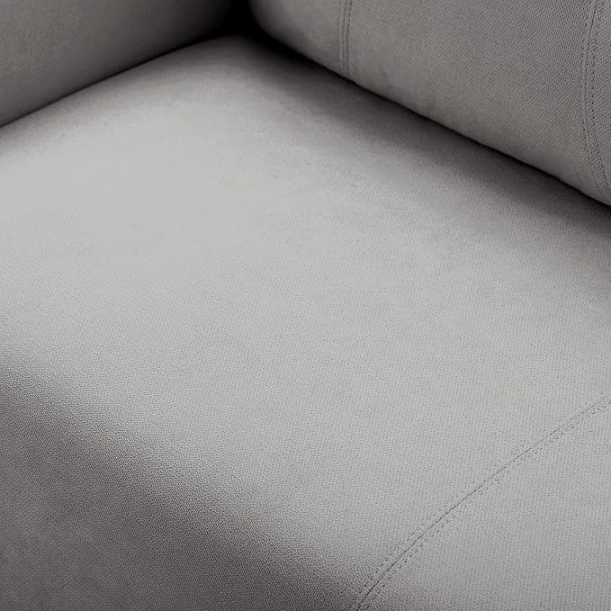 Loveseat Sofa Small Couch for Small Spaces Modern Linen Fabric 2-Seater Sofa with Solid Wood Legs Easy Assembly Apartment Couch for Living Room Office (Grey)