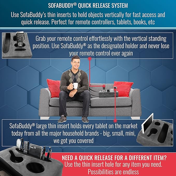 Couch Cup Holder &amp Organizer with USB Charging Ports – Sofa Caddy for Drinks Remotes Snacks &amp More – Perfect Couch Accessory with Anti-Slip Design