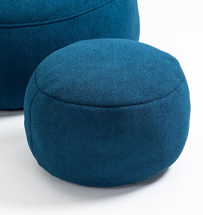 Small Bean Bag Chairs for Adults Single Sofa Chair with Ottoman Footrest Bean Bag Couch for Teens with Foam Filler Included Comfy Soft Lazy Sofa for Small Space/Living Room/Bedroom/Study