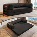 78.8 Folding Convertible Sofa Bed 4-in-1 Floor Sofa Modular Futon CouchPull Out Couch Memory Foam King Size Sofa BedNo Assembly Needed Boneless Couch for Living Room (Black)