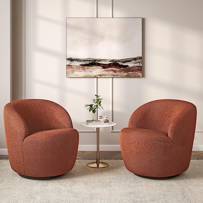 BELLEZE Modern Velvet Swivel Accent Chairs 360 Upholstered Multi-Purpose Chairs Comfortable Round Barrel Chairs for Living Room Bedroom - Slate (Set of 2) - 300 lbs Weight Capacity