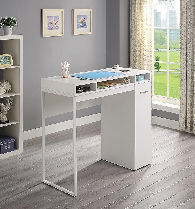 OSP Home Furnishings Ravel Desk with Storage White