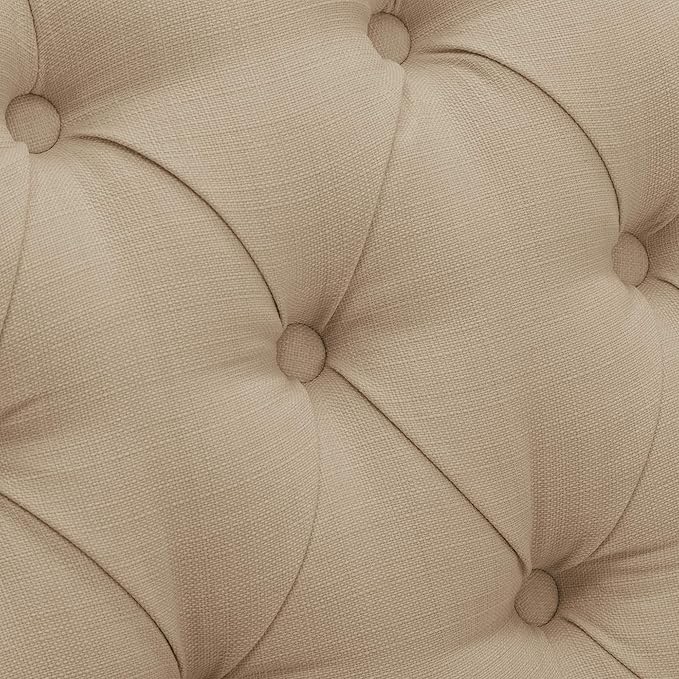 Tongli 50 Small Modern Loveseat Settee Sofa Linen Fabric 2-Seat Sofa Couch Tufted Love Seat Dining Bench with Back Upholstered Banquette Sofas for Living Room Bedroom Small Space Entryway Tan