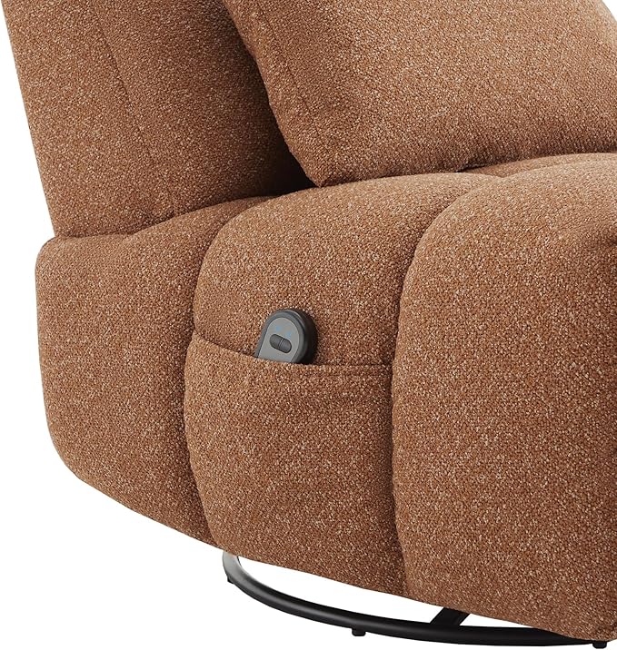 Watson &amp Whitely Oversized Power Recliner Chair for Adults Swivel Rocker Recliner Chair with Lumbar Support Ultra-Comfy Glider Recliner for Living Room Theater Seating Single Sofa Terracotta