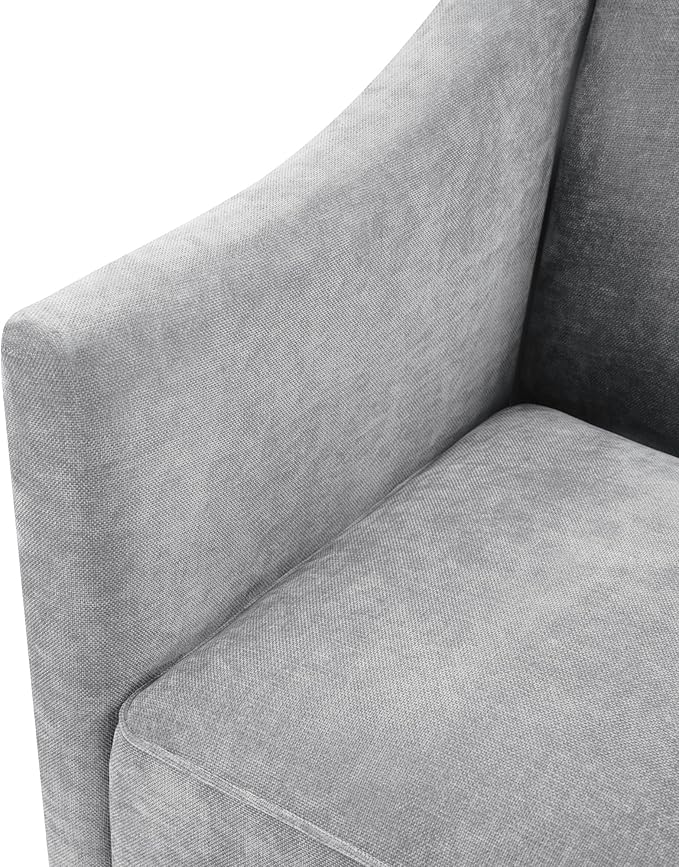 Christopher Knight Home Nory Modern Accent Chair with Arms Comfy Chenille Upholstered Barrel Armchair Extra Seating Lounge with Wood Frame Single Sofa for Living Room/Bedroom Grey