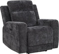 Coaster Home Furnishings - Kennett - Chenille Upholstered Power Recliner Chair with Push-Button Mechanism Built-in Ports Padded Headrest - Living Room - Dark Grey - 610156P