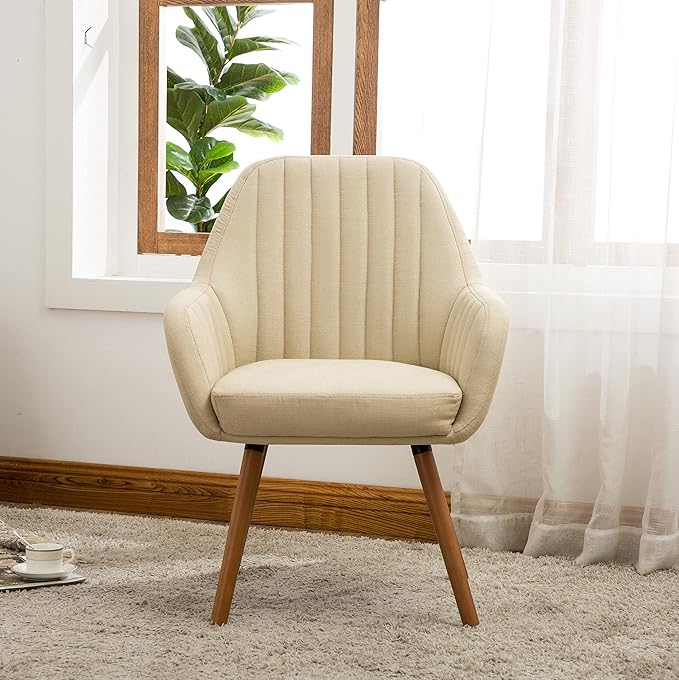 Roundhill Furniture Tuchico Contemporary Fabric Accent Chair Arm Rest Tan