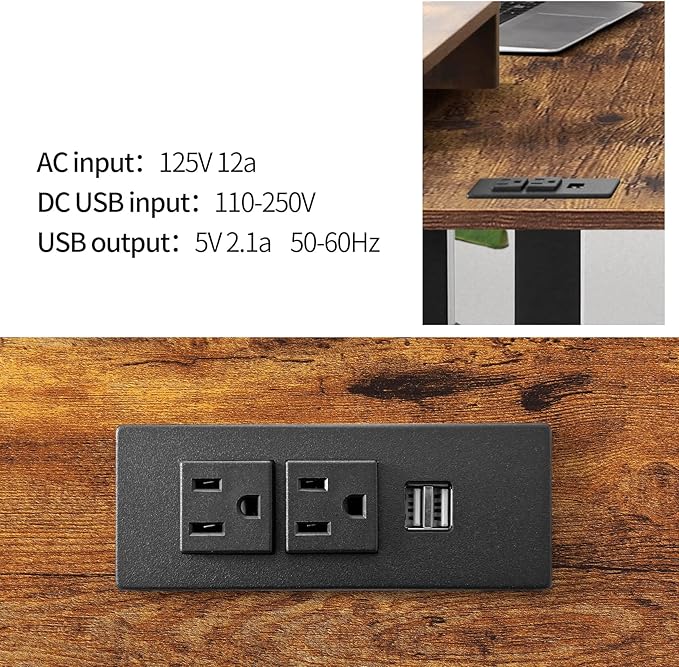 UNICOO L-Shaped Triple Motor Electric Height Adjustable Standing Desk for Gaming &amp Home Office Easy Touch Control &amp Solid Steel Construction (Rustic Brown Top/Black Frame-XOT-L3E-RB)